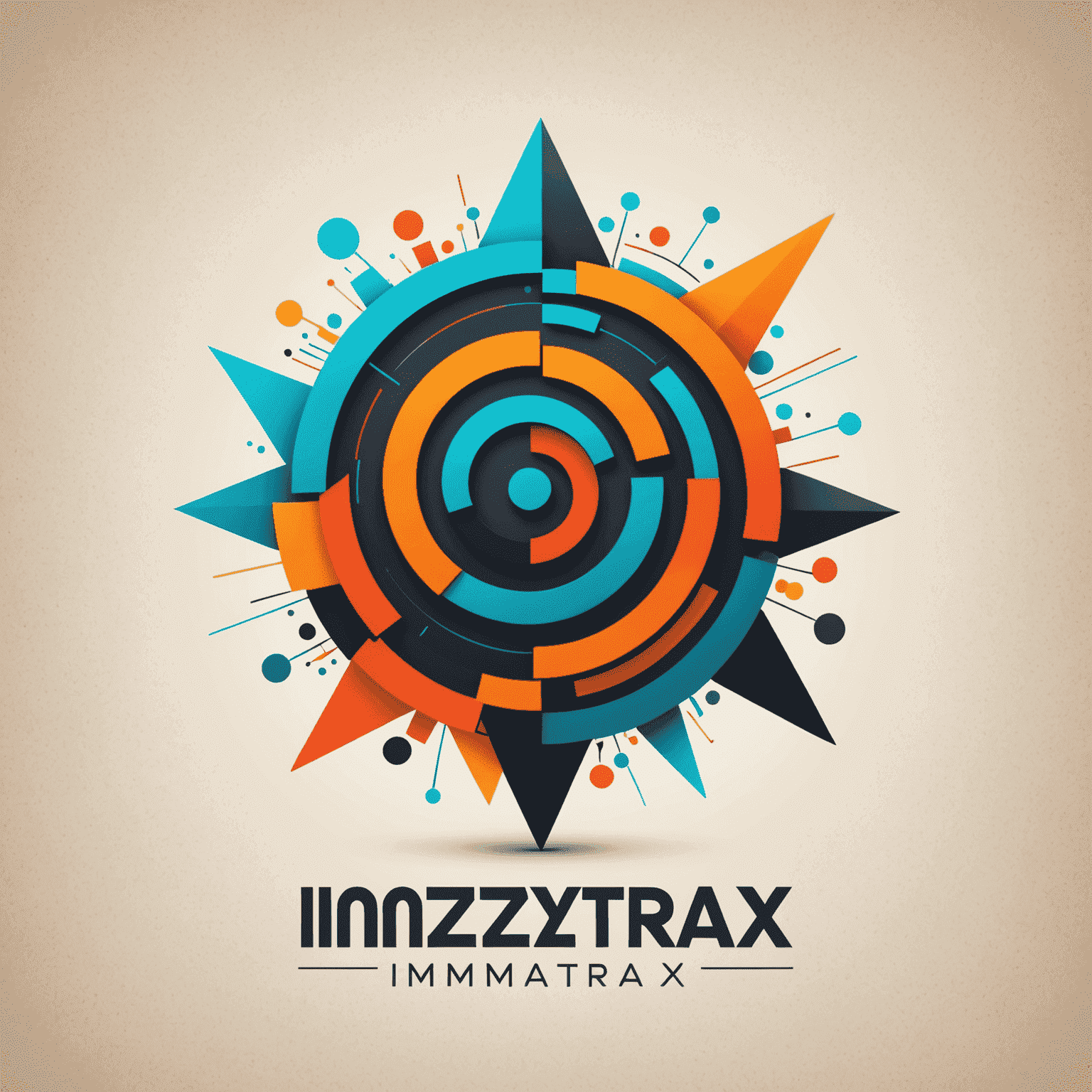 Immzyntraxのロゴ - 革新的なウェブサイト制作プラットフォームを表す抽象的なデザイン
